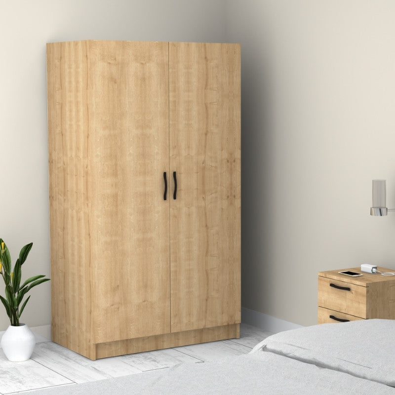 Ντουλάπα ρούχων Victoria Megapap δίφυλλη χρώμα φυσικό οξιάς 100x60x181εκ. - Hippiehome.gr