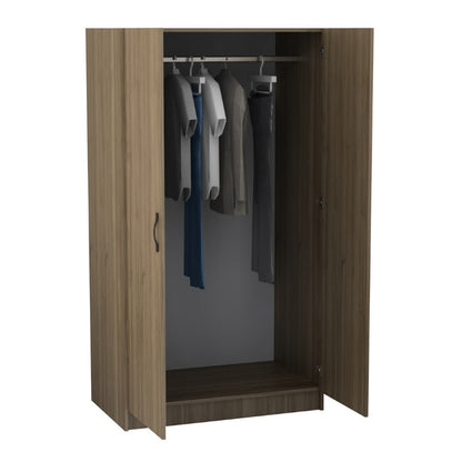 Ντουλάπα ρούχων Victoria Megapap δίφυλλη χρώμα καρυδί 100x60x181εκ. - Hippiehome.gr