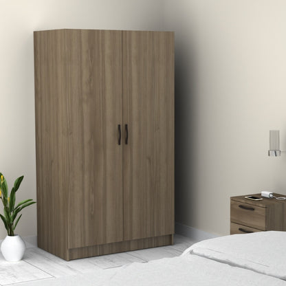 Ντουλάπα ρούχων Victoria Megapap δίφυλλη χρώμα καρυδί 100x60x181εκ. - Hippiehome.gr