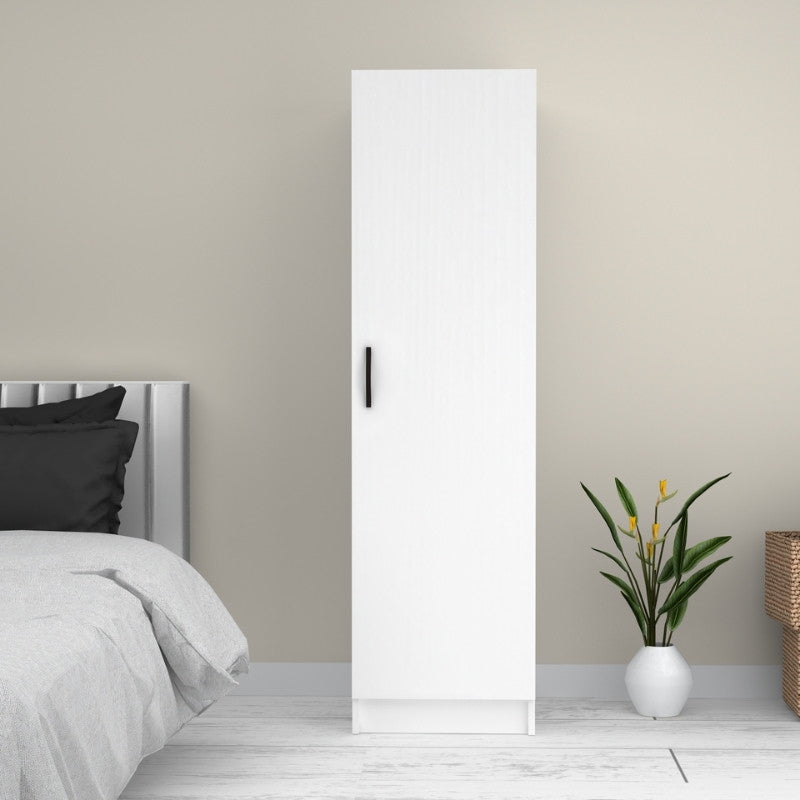 Ντουλάπα ρούχων Victoria Megapap μονόφυλλη χρώμα λευκό 50x60x181εκ. - Hippiehome.gr