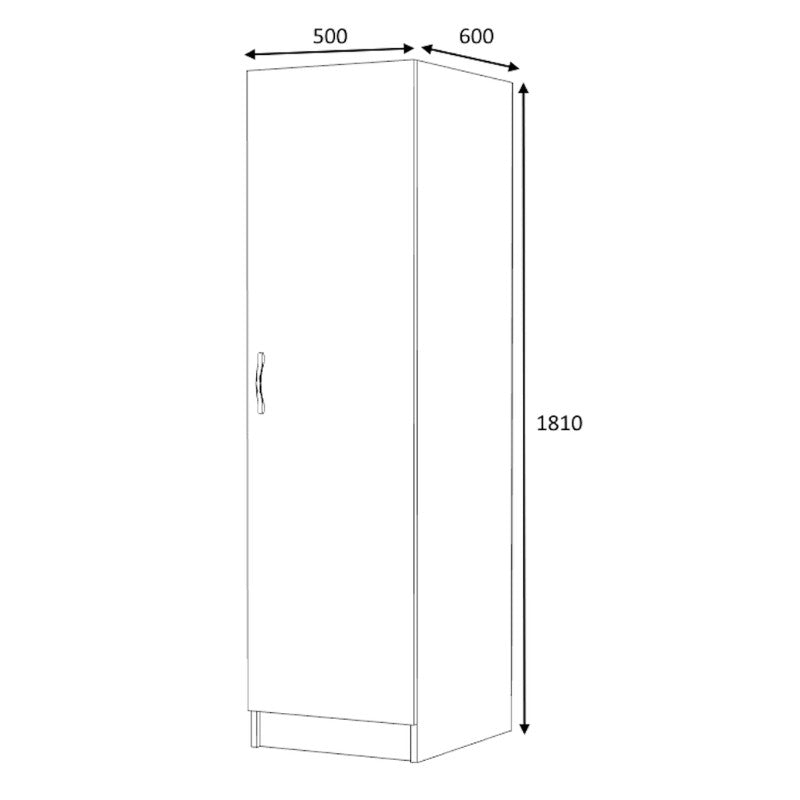 Ντουλάπα ρούχων Victoria Megapap μονόφυλλη χρώμα λευκό 50x60x181εκ. - Hippiehome.gr