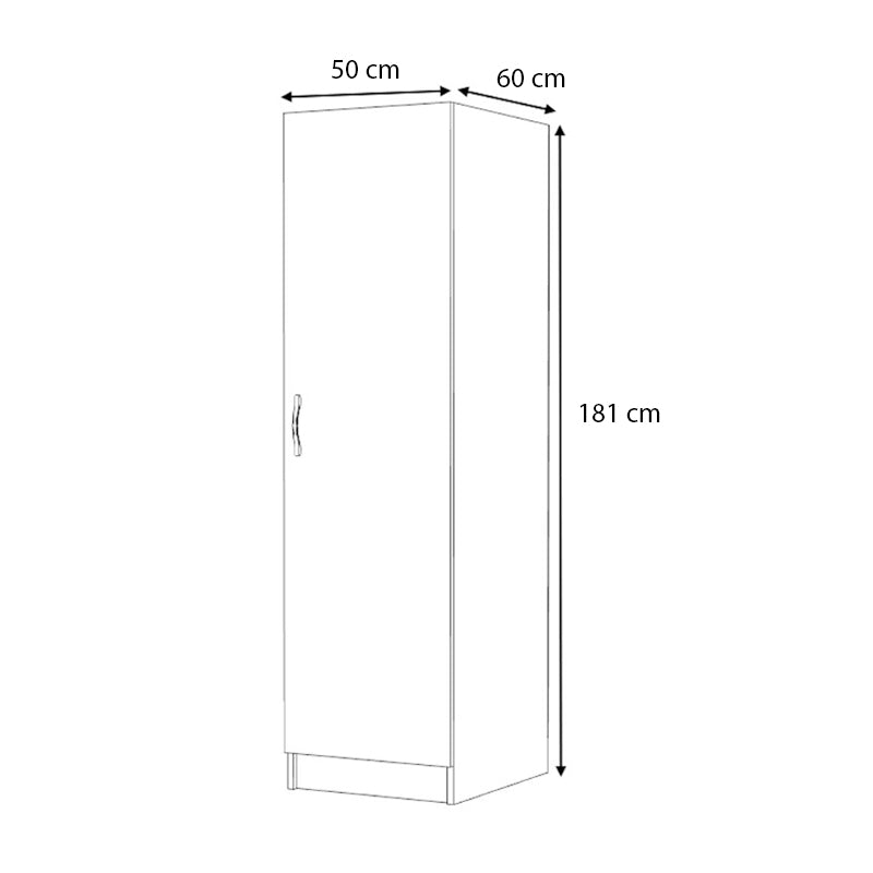 Ντουλάπα ρούχων Victoria Megapap μονόφυλλη χρώμα φυσικό οξιάς 50x60x181εκ. - Hippiehome.gr