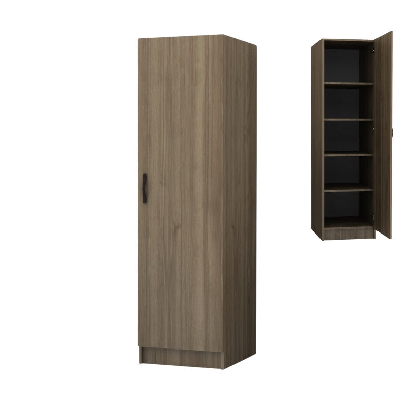 Ντουλάπα ρούχων Victoria Megapap μονόφυλλη χρώμα καρυδί 50x60x181εκ. - Hippiehome.gr