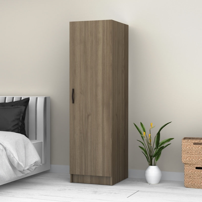 Ντουλάπα ρούχων Victoria Megapap μονόφυλλη χρώμα καρυδί 50x60x181εκ. - Hippiehome.gr
