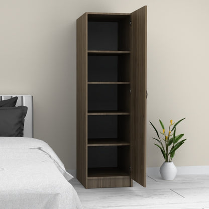 Ντουλάπα ρούχων Victoria Megapap μονόφυλλη χρώμα καρυδί 50x60x181εκ. - Hippiehome.gr