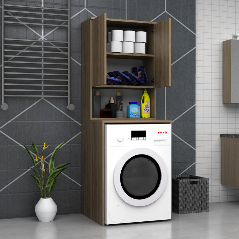 Έπιπλο πλυντηρίου Cozen Megapap χρώμα καρυδί 65x60x178εκ. - Hippiehome.gr