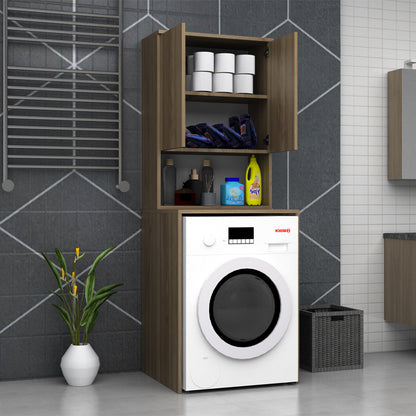 Έπιπλο πλυντηρίου Cozen Megapap χρώμα καρυδί 65x60x178εκ. - Hippiehome.gr