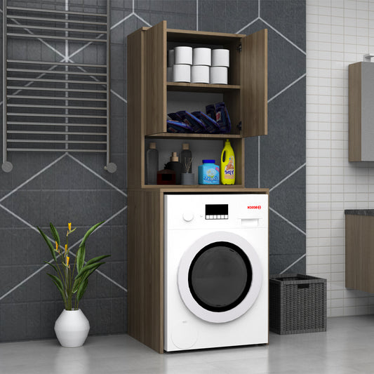 Έπιπλο πλυντηρίου Cozen Megapap χρώμα καρυδί 65x60x178εκ. - Hippiehome.gr