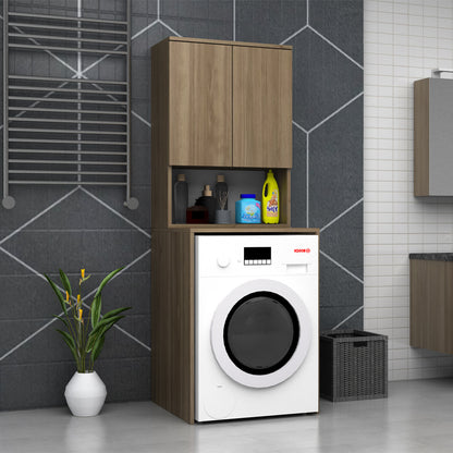 Έπιπλο πλυντηρίου Cozen Megapap χρώμα καρυδί 65x60x178εκ. - Hippiehome.gr