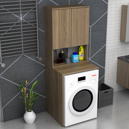 Έπιπλο πλυντηρίου Cozen Megapap χρώμα καρυδί 65x60x178εκ. - Hippiehome.gr