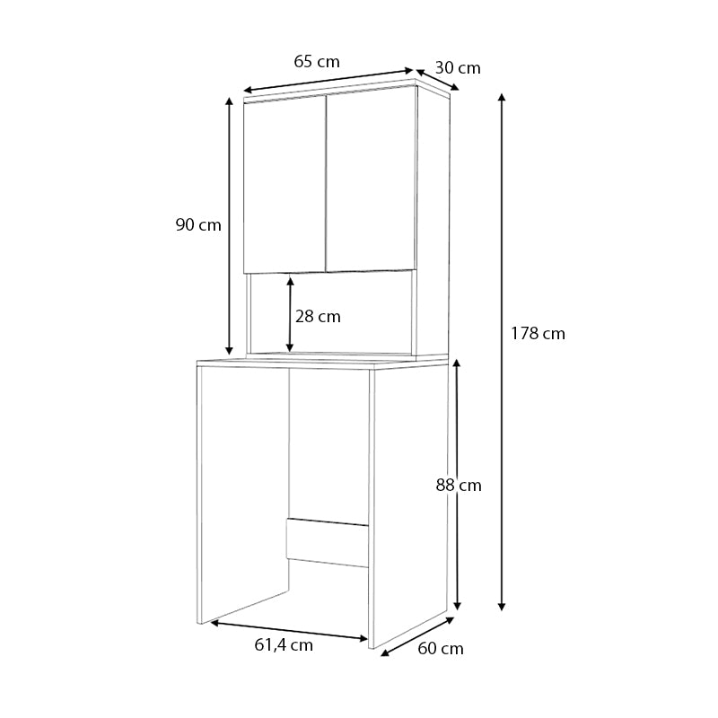 Έπιπλο πλυντηρίου Cozen Megapap χρώμα καρυδί 65x60x178εκ. - Hippiehome.gr