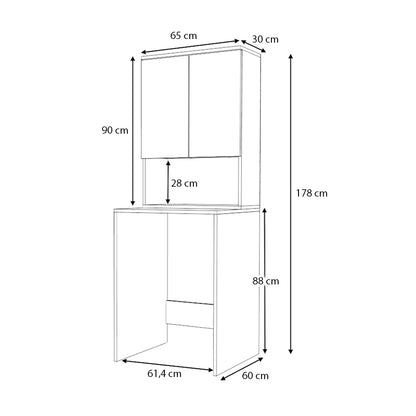 Έπιπλο πλυντηρίου Cozen Megapap χρώμα καρυδί 65x60x178εκ. - Hippiehome.gr