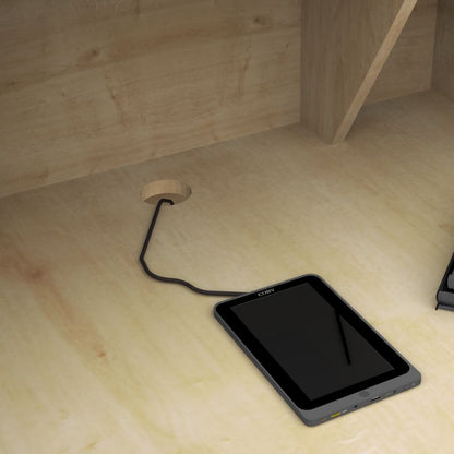 Γραφείο υποδοχής - reception Gemini Megapap χρώμα φυσικό οξιάς - ανθρακί 90x50x110εκ. - Hippiehome.gr