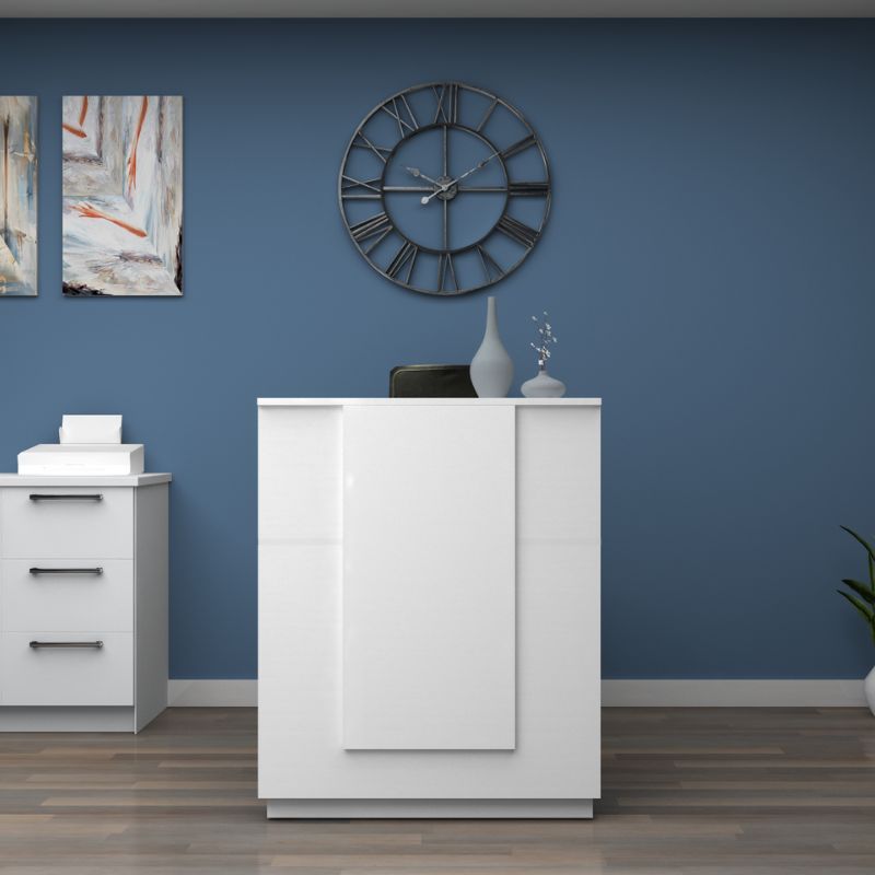 Γραφείο υποδοχής - reception Gemini Megapap χρώμα λευκό 90x50x110εκ. - Hippiehome.gr