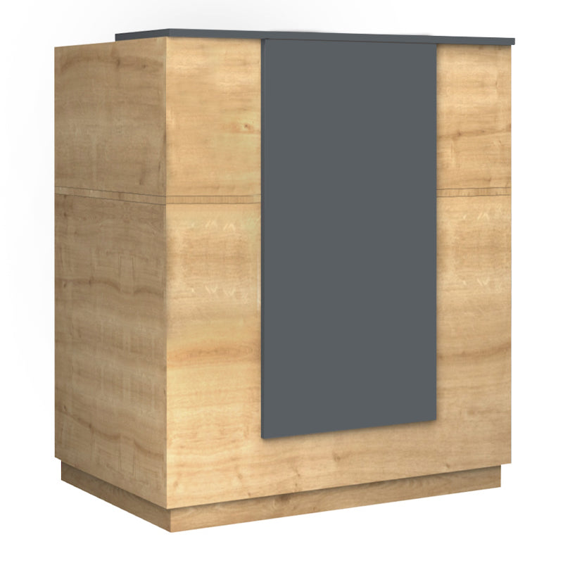 Γραφείο υποδοχής - reception Gemini Megapap χρώμα φυσικό οξιάς - ανθρακί 100x70x110εκ. - Hippiehome.gr