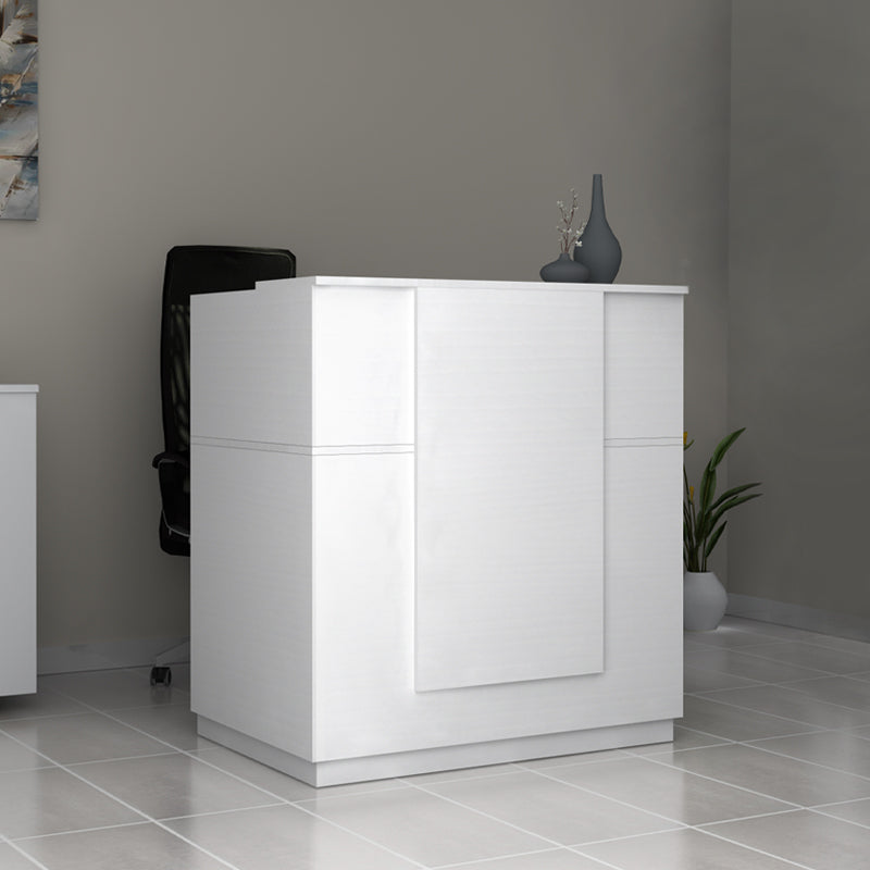 Γραφείο υποδοχής - reception Gemini Megapap χρώμα λευκό 100x70x110εκ. - Hippiehome.gr