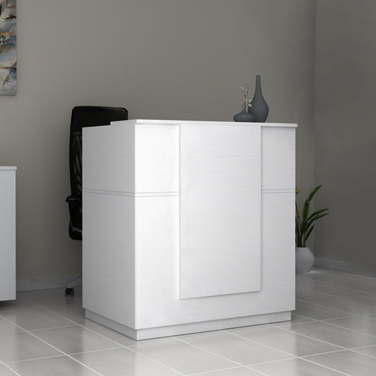 Γραφείο υποδοχής - reception Gemini Megapap χρώμα λευκό 100x70x110εκ. - Hippiehome.gr