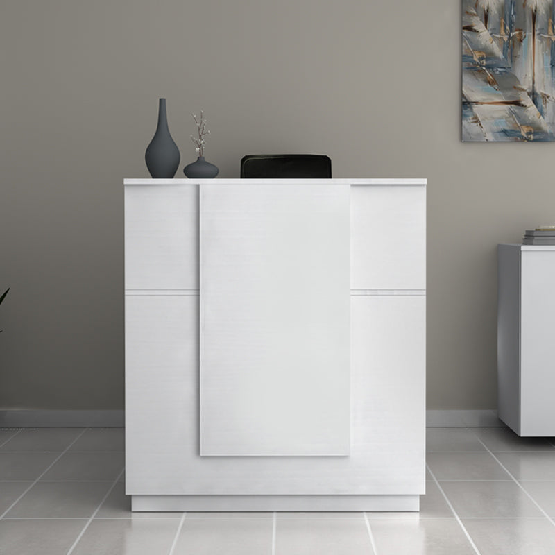 Γραφείο υποδοχής - reception Gemini Megapap χρώμα λευκό 100x70x110εκ. - Hippiehome.gr