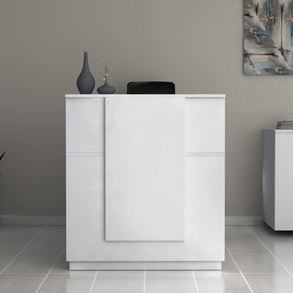 Γραφείο υποδοχής - reception Gemini Megapap χρώμα λευκό 100x70x110εκ. - Hippiehome.gr