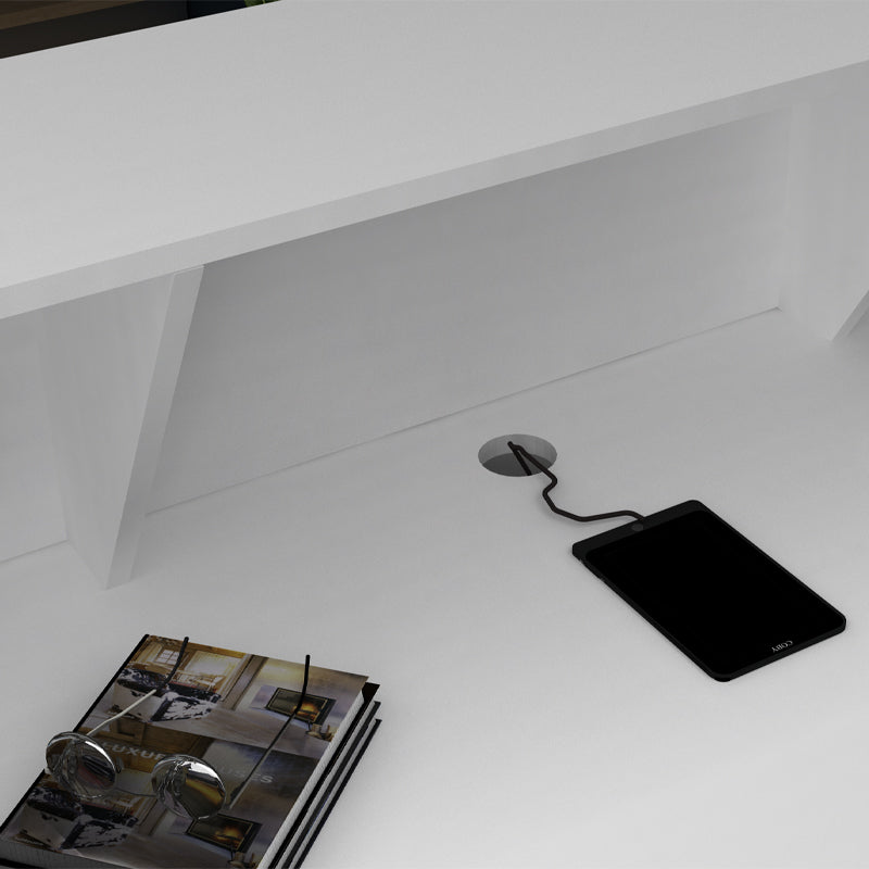 Γραφείο υποδοχής - reception Gemini Megapap χρώμα λευκό 100x70x110εκ. - Hippiehome.gr