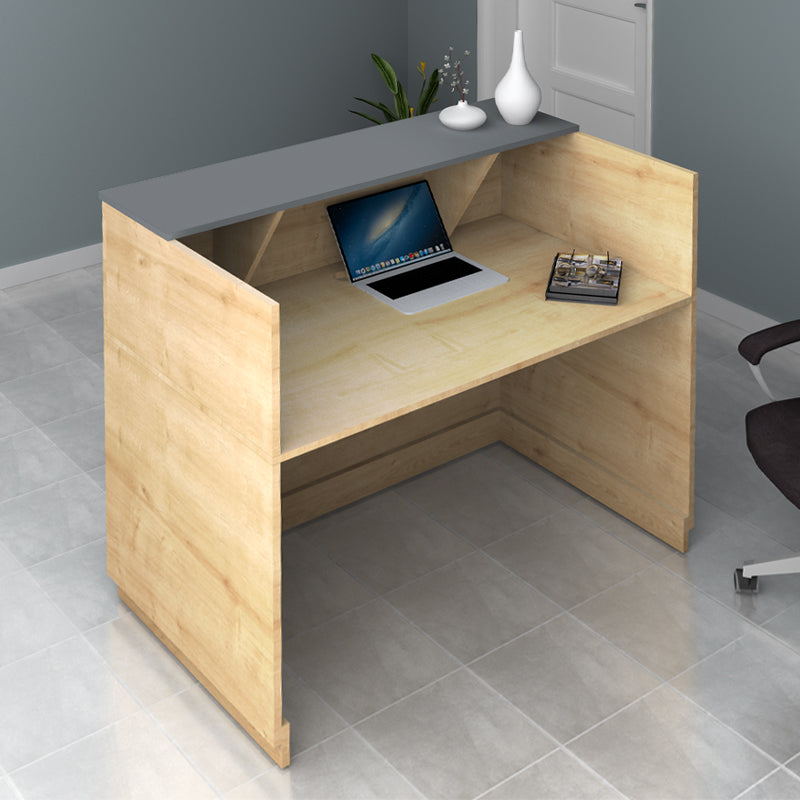 Γραφείο υποδοχής - reception Gemini Megapap χρώμα φυσικό οξιάς - ανθρακί 120x70x110εκ. - Hippiehome.gr