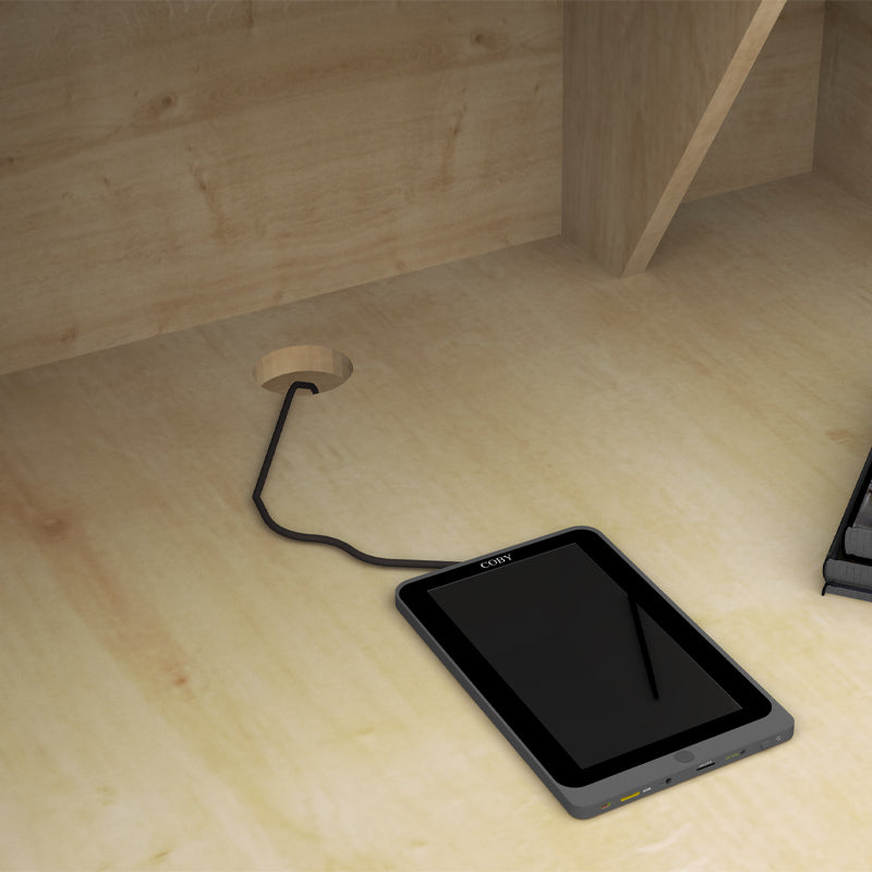 Γραφείο υποδοχής - reception Gemini Megapap χρώμα φυσικό οξιάς - ανθρακί 120x70x110εκ. - Hippiehome.gr