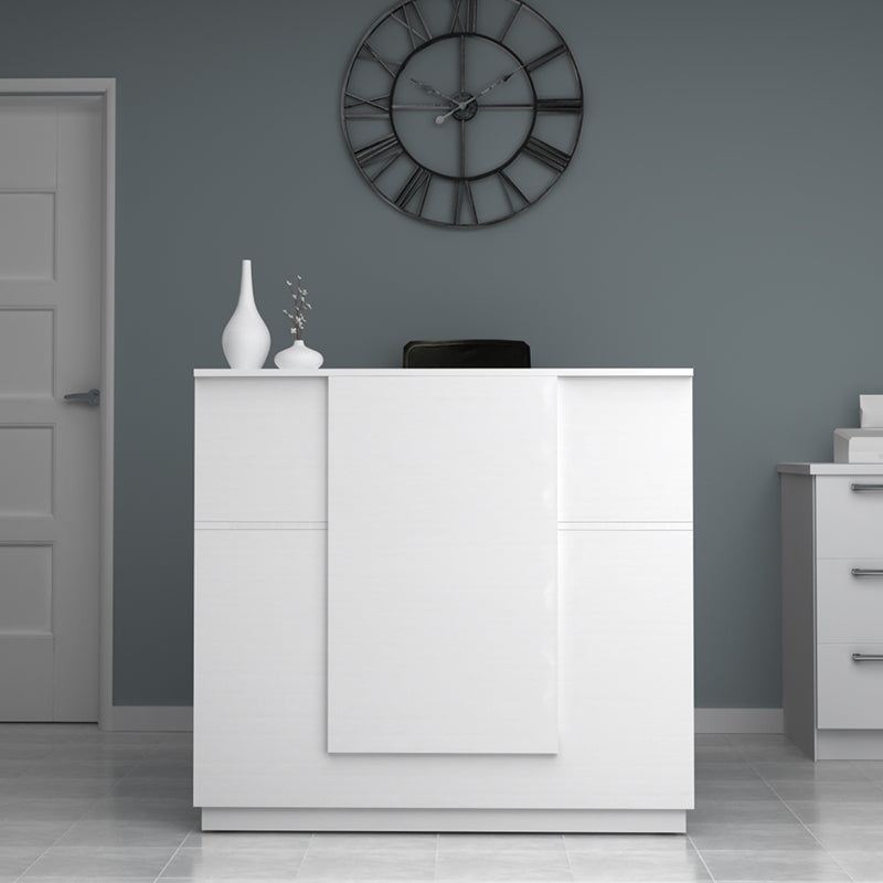 Γραφείο υποδοχής - reception Gemini Megapap χρώμα λευκό 120x70x110εκ. - Hippiehome.gr