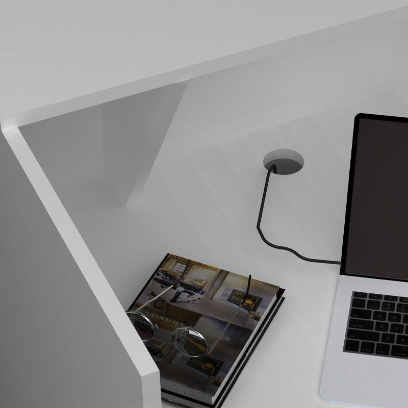 Γραφείο υποδοχής - reception Gemini Megapap χρώμα λευκό 120x70x110εκ. - Hippiehome.gr