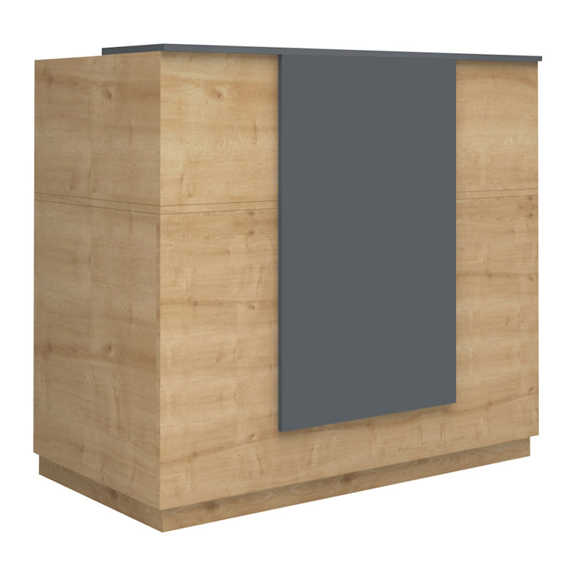 Γραφείο υποδοχής - reception Gemini Megapap χρώμα φυσικό οξιάς - ανθρακί 150x70x110εκ. - Hippiehome.gr