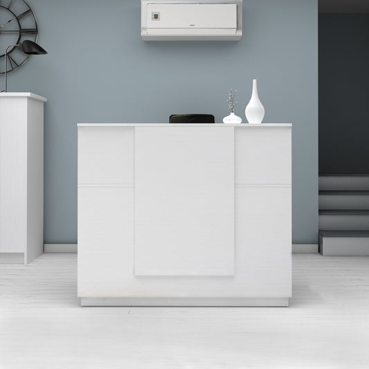 Γραφείο υποδοχής - reception Gemini Megapap χρώμα λευκό 150x70x110εκ. - Hippiehome.gr