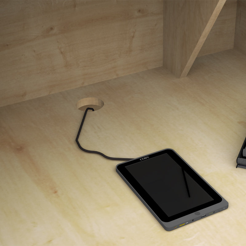 Γραφείο υποδοχής - reception Gemini Megapap χρώμα φυσικό οξιάς - ανθρακί 180x70x110εκ. - Hippiehome.gr