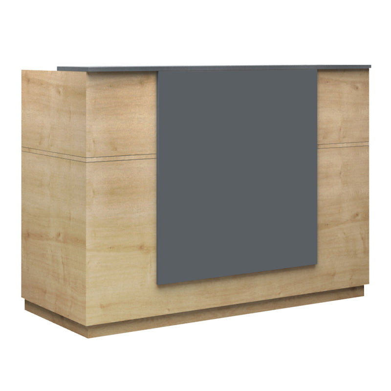 Γραφείο υποδοχής - reception Gemini Megapap χρώμα φυσικό οξιάς - ανθρακί 180x70x110εκ. - Hippiehome.gr