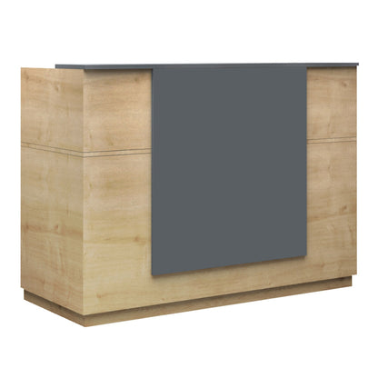 Γραφείο υποδοχής - reception Gemini Megapap χρώμα φυσικό οξιάς - ανθρακί 180x70x110εκ. - Hippiehome.gr