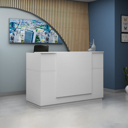 Γραφείο υποδοχής - reception Gemini Megapap χρώμα λευκό 180x70x110εκ. - Hippiehome.gr