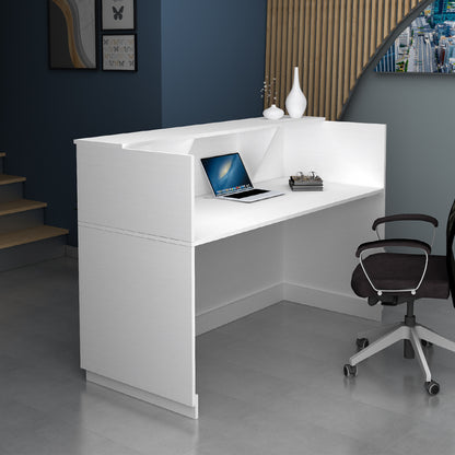 Γραφείο υποδοχής - reception Gemini Megapap χρώμα λευκό 180x70x110εκ. - Hippiehome.gr