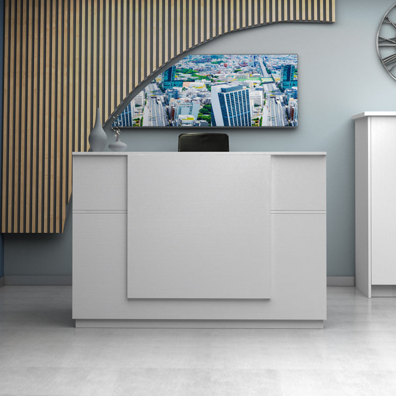 Γραφείο υποδοχής - reception Gemini Megapap χρώμα λευκό 180x70x110εκ. - Hippiehome.gr