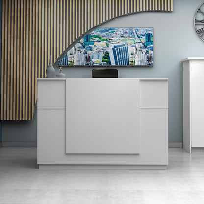 Γραφείο υποδοχής - reception Gemini Megapap χρώμα λευκό 180x70x110εκ. - Hippiehome.gr