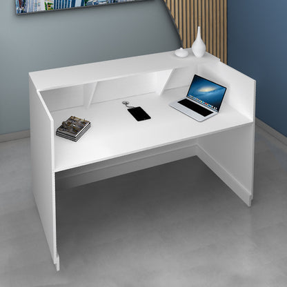 Γραφείο υποδοχής - reception Gemini Megapap χρώμα λευκό 180x70x110εκ. - Hippiehome.gr