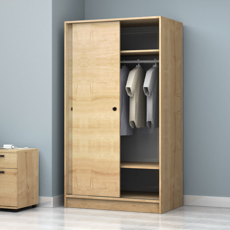 Ντουλάπα ρούχων Regio Megapap δίφυλλη συρόμενη χρώμα φυσικό οξιάς 100x60x181εκ. - Hippiehome.gr