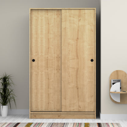 Ντουλάπα ρούχων Regio Megapap δίφυλλη συρόμενη χρώμα φυσικό οξιάς 120x60x200εκ. - Hippiehome.gr