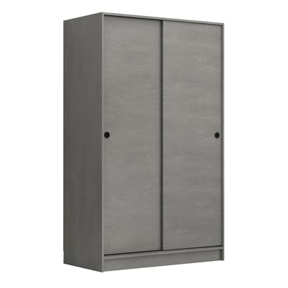 Ντουλάπα ρούχων Regio Megapap δίφυλλη συρόμενη χρώμα γκρι σκυροδέματος 120x60x200εκ. - Hippiehome.gr