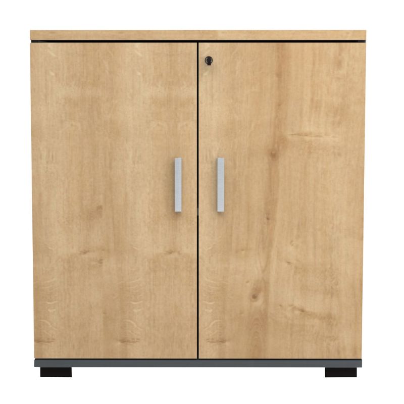 Ντουλάπι γραφείου επαγγελματικό Venturo Megapap χρώμα ανθρακί - φυσικό οξιάς 80x40x80εκ. - Hippiehome.gr