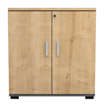 Ντουλάπι γραφείου επαγγελματικό Venturo Megapap χρώμα ανθρακί - φυσικό οξιάς 80x40x80εκ. - Hippiehome.gr