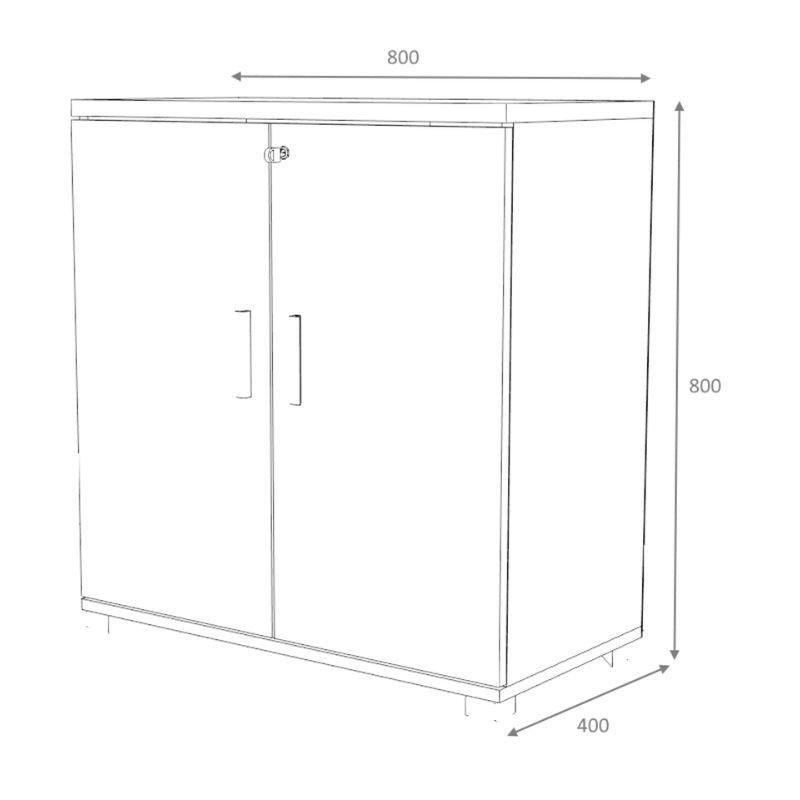 Ντουλάπι γραφείου επαγγελματικό Venturo Megapap χρώμα ανθρακί - φυσικό οξιάς 80x40x80εκ. - Hippiehome.gr
