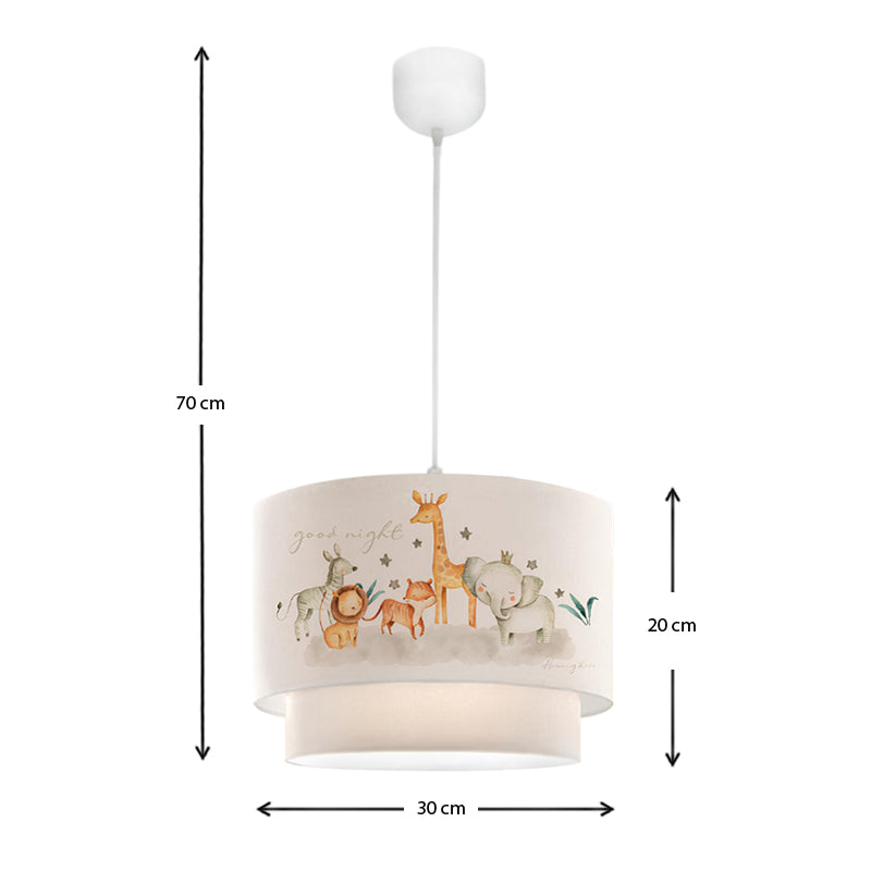 Φωτιστικό οροφής Goofy Megapap υφασμάτινο μονόφωτο με χαριτωμένα ζωάκια 30x20x70εκ. - Hippiehome.gr