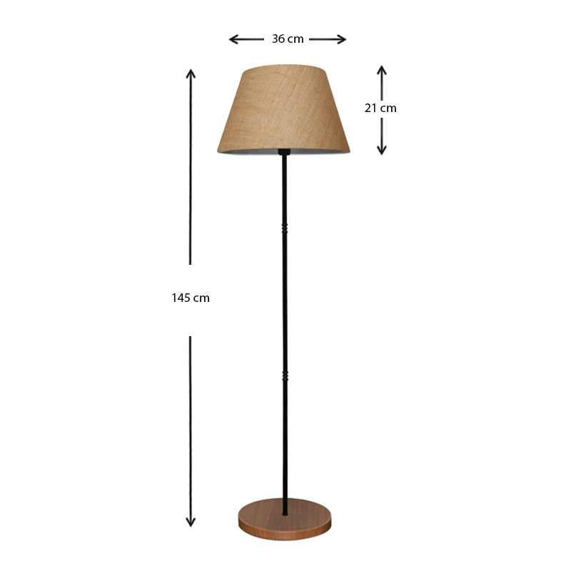 Φωτιστικό δαπέδου Percy Megapap E27 μεταλλικό - υφασμάτινο χρώμα μαύρο - καφέ Φ36x145εκ. - Hippiehome.gr