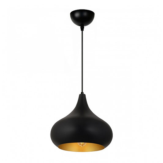 Φωτιστικό οροφής Meril Megapap E27 μεταλλικό μονόφωτο χρώμα μαύρο Ø33x100εκ. - Hippiehome.gr