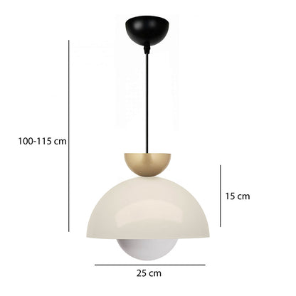 Φωτιστικό οροφής Marilia Megapap E27 μεταλλικό μονόφωτο χρώμα λευκό Ø25x115εκ. - Hippiehome.gr