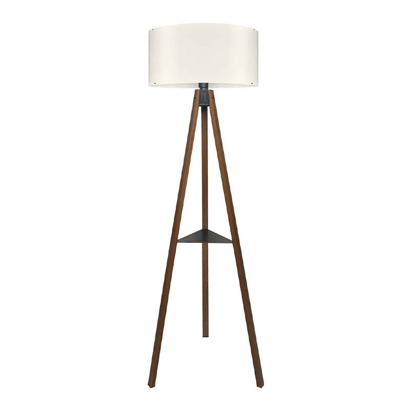 Φωτιστικό δαπέδου Thomas Megapap E27 Mdf/ύφασμα Pvc χρώμα καρυδί - κρεμ 38x38x135εκ. - Hippiehome.gr