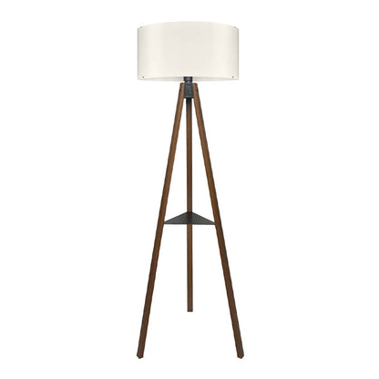 Φωτιστικό δαπέδου Thomas Megapap E27 Mdf/ύφασμα Pvc χρώμα καρυδί - κρεμ 38x38x135εκ. - Hippiehome.gr